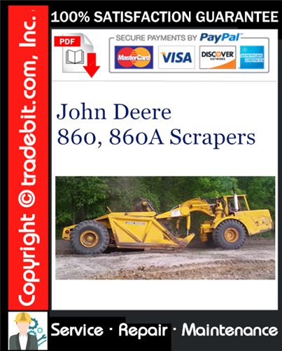 Product picture John Deere 860, 860A Scrapers Service Repair Manual Download ★