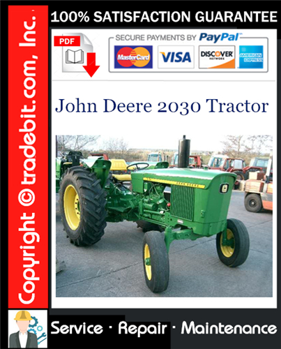 Product picture John Deere 2030 Tractor Service Repair Manual Download ★