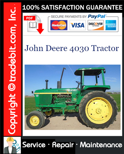 Product picture John Deere 4030 Tractor Service Repair Manual Download ★