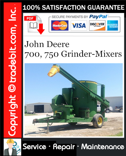 Product picture John Deere 700, 750 Grinder-Mixers Service Repair Manual Download ★