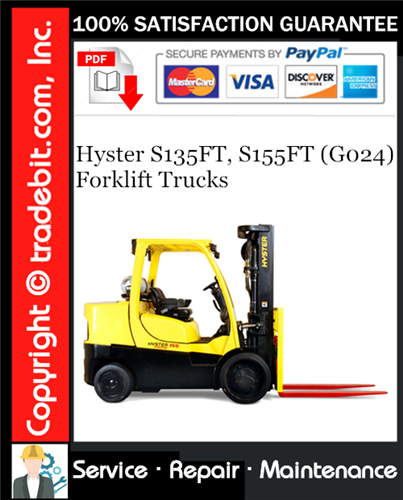 Product picture Hyster S135FT, S155FT (G024) Forklift Trucks Service Repair Manual Download ★
