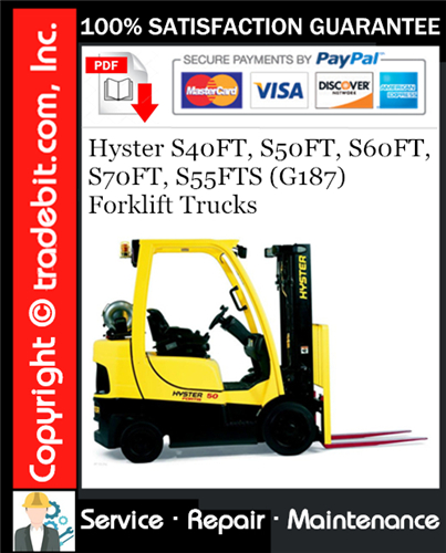 Product picture Hyster S40FT, S50FT, S60FT, S70FT, S55FTS (G187) Forklift Trucks Service Repair Manual Download ★