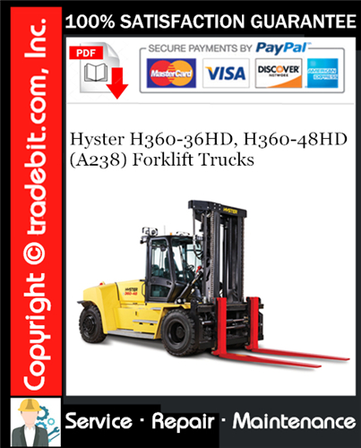 Product picture Hyster H360-36HD, H360-48HD (A238) Forklift Trucks Service Repair Manual Download ★