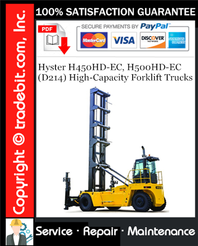 Product picture Hyster H450HD-EC, H500HD-EC (D214) High-Capacity Forklift Trucks Service Repair Manual Download ★