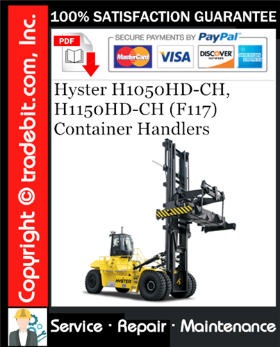 Product picture Hyster H1050HD-CH, H1150HD-CH (F117) Container Handlers Service Repair Manual Download ★