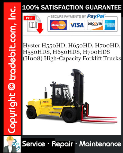 Product picture Hyster H550HD, H650HD, H700HD, H550HDS, H650HDS, H700HDS (H008) High-Capacity Forklift Trucks Service Repair Manual Download ★