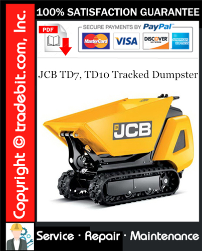 Product picture JCB TD7, TD10 Tracked Dumpster Service Repair Manual Download ★
