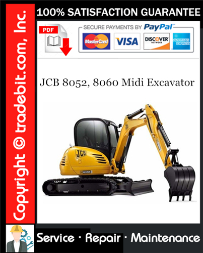 Product picture JCB 8052, 8060 Midi Excavator Service Repair Manual Download ★
