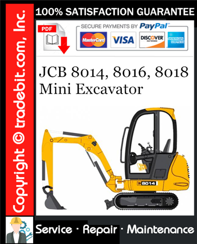 Product picture JCB 8014, 8016, 8018 Mini Excavator Service Repair Manual Download ★