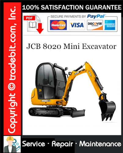 Product picture JCB 8020 Mini Excavator Service Repair Manual Download ★