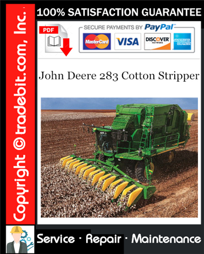 Product picture John Deere 283 Cotton Stripper Service Repair Manual Download ★
