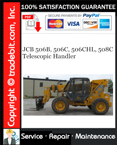 Product picture JCB 506B, 506C, 506CHL, 508C Telescopic Handler Service Repair Manual Download ★