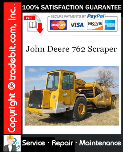 Product picture John Deere 762 Scraper Service Repair Manual Download ★