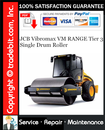 Product picture JCB Vibromax VM RANGE Tier 3 Single Drum Roller Service Repair Manual Download ★
