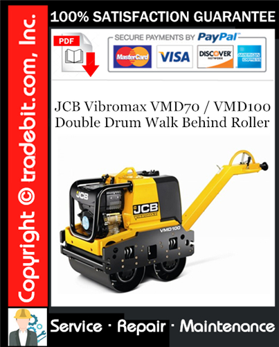 Product picture JCB Vibromax VMD70 / VMD100 Double Drum Walk Behind Roller Service Repair Manual Download ★