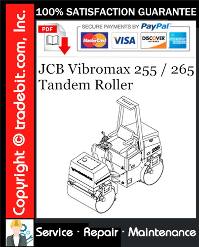 Product picture JCB Vibromax 255 / 265 Tandem Roller Service Repair Manual Download ★