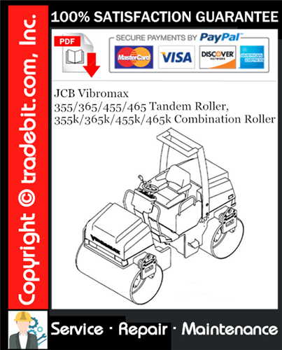 Product picture JCB Vibromax 355 / 365 / 455 / 465 Tandem Roller, 355k / 365k / 455k / 465k Combination Roller Service Repair Manual Download ★