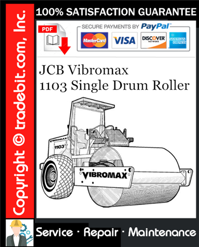 Product picture JCB Vibromax 1103 Single Drum Roller Service Repair Manual Download ★