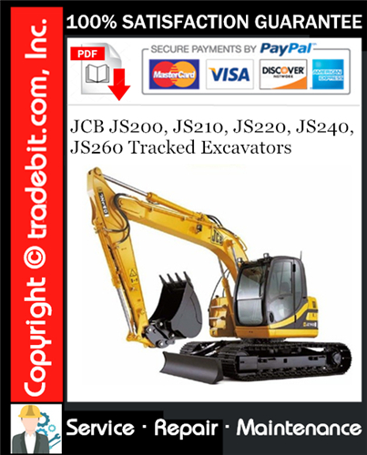 Product picture JCB JS200, JS210, JS220, JS240, JS260 Tracked Excavators Service Repair Manual Download ★