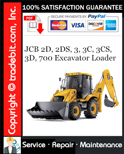 Product picture JCB 2D, 2DS, 3, 3C, 3CS, 3D, 700 Excavator Loader Service Repair Manual Download ★
