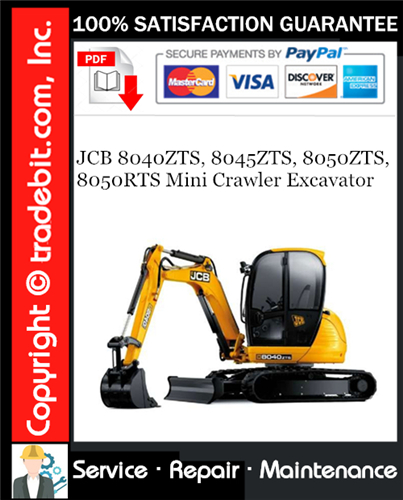 Product picture JCB 8040ZTS, 8045ZTS, 8050ZTS, 8050RTS Mini Crawler Excavator Service Repair Manual Download ★