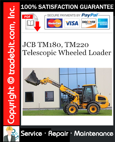 Product picture JCB TM180, TM220 Telescopic Wheeled Loader Service Repair Manual Download ★