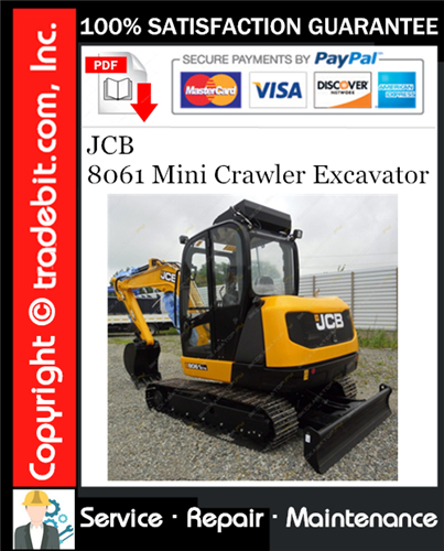 Product picture JCB 8061 Mini Crawler Excavator Service Repair Manual Download ★