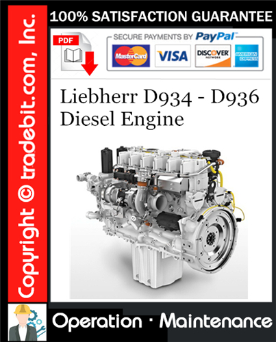 Product picture Liebherr D934 - D936 Diesel Engine Operation & Maintenance Manual Download ★