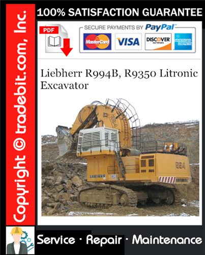 Product picture Liebherr R994B, R9350 Litronic Excavator Service Repair Manual Download ★