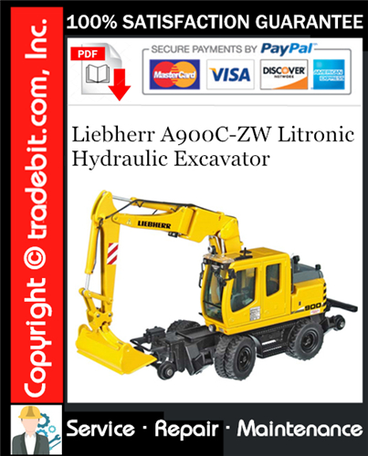 Product picture Liebherr A900C-ZW Litronic Hydraulic Excavator Service Repair Manual Download ★