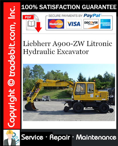 Product picture Liebherr A900-ZW Litronic Hydraulic Excavator Service Repair Manual Download ★
