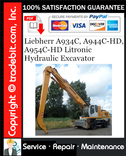 Product picture Liebherr A934C, A944C-HD, A954C-HD Litronic Hydraulic Excavator Service Repair Manual Download ★