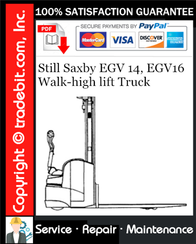 Product picture Still Saxby EGV 14, EGV16 Walk-high lift Truck Service Repair Manual Download ★