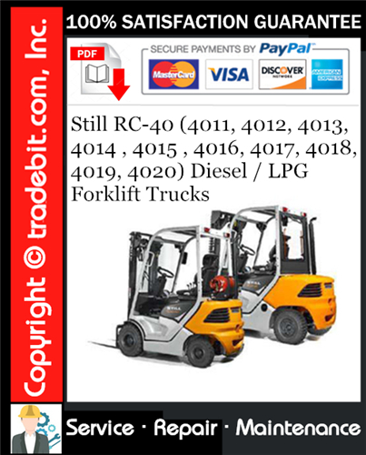 Product picture Still RC-40 (4011, 4012, 4013, 4014 , 4015 , 4016, 4017, 4018, 4019, 4020) Diesel / LPG Forklift Trucks Service Repair Manual Download ★