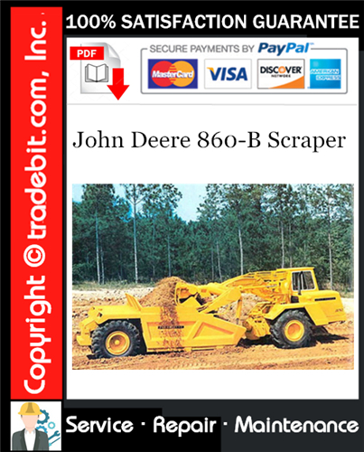 Product picture John Deere 860-B Scraper Service Repair Manual Download ★