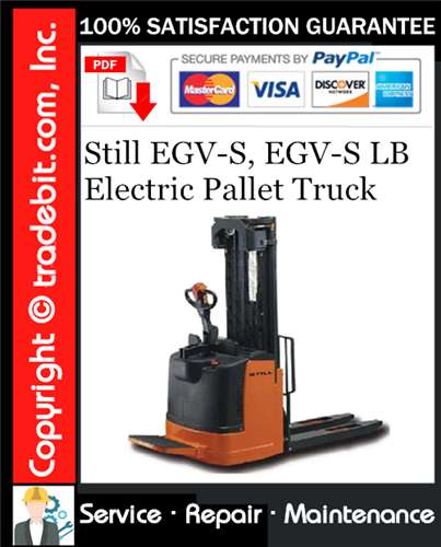 Product picture Still EGV-S, EGV-S LB Electric Pallet Truck Service Repair Manual Download ★