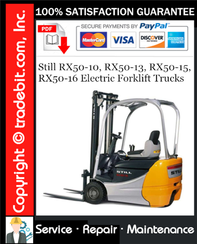 Product picture Still RX50-10, RX50-13, RX50-15, RX50-16 Electric Forklift Trucks Service Repair Manual Download ★