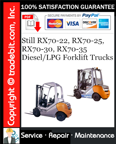 Product picture Still RX70-22, RX70-25, RX70-30, RX70-35 Diesel/LPG Forklift Trucks Service Repair Manual Download ★