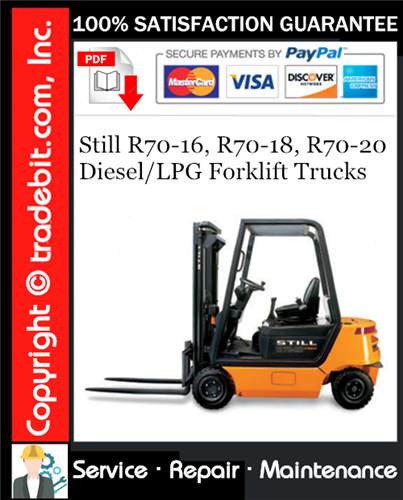Product picture Still R70-16, R70-18, R70-20 Diesel/LPG Forklift Trucks Service Repair Manual Download ★