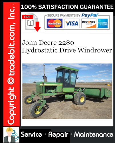 Product picture John Deere 2280 Hydrostatic Drive Windrower Service Repair Manual Download ★