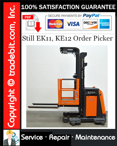 Product picture Still EK11, KE12 Order Picker Service Repair Manual Download ★