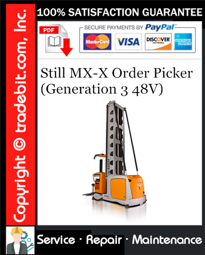 Product picture Still MX-X Order Picker (Generation 3 48V) Service Repair Manual Download ★