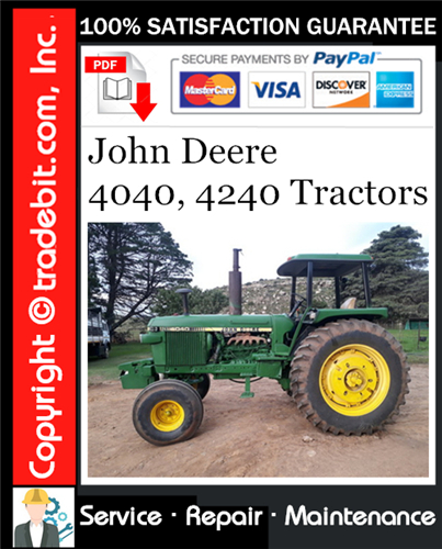 Product picture John Deere 4040, 4240 Tractors Service Repair Manual Download ★