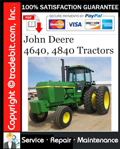 Product picture John Deere 4640, 4840 Tractors Service Repair Manual Download ★