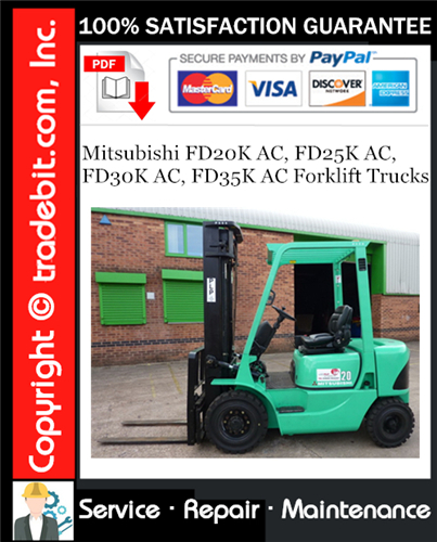 Product picture Mitsubishi FD20K AC, FD25K AC, FD30K AC, FD35K AC Forklift Trucks Service Repair Manual Download ★