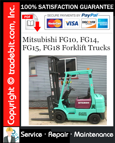 Product picture Mitsubishi FG10, FG14, FG15, FG18 Forklift Trucks Service Repair Manual Download ★