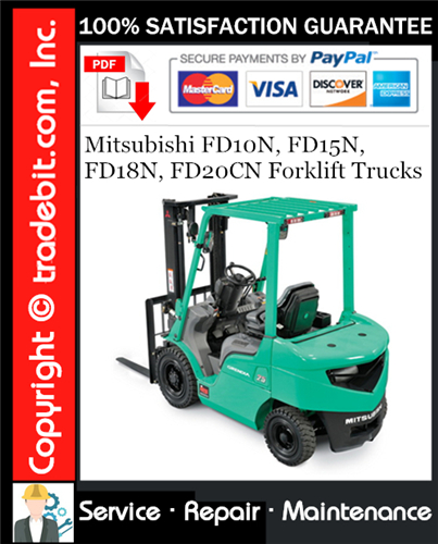 Product picture Mitsubishi FD10N, FD15N, FD18N, FD20CN Forklift Trucks Service Repair Manual Download ★