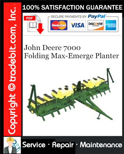 Product picture John Deere 7000 Folding Max-Emerge Planter Service Repair Manual Download ★