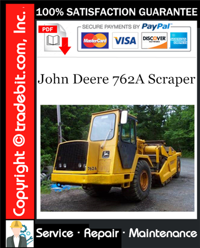 Product picture John Deere 762A Scraper Service Repair Manual Download ★