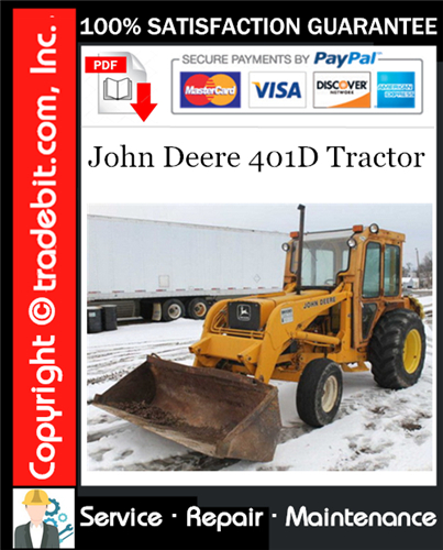 Product picture John Deere 401D Tractor Service Repair Manual Download ★